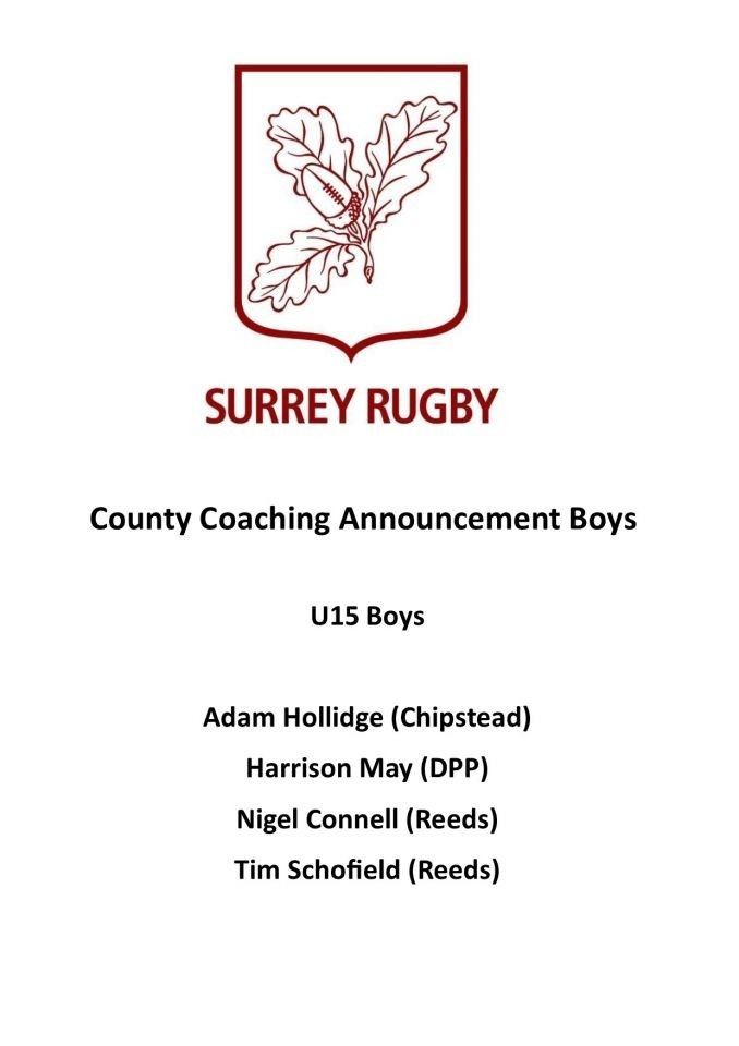 Coaching Announcement: Under 15 Boys